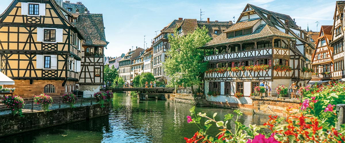 Medieval buildings in Strasbourg, France